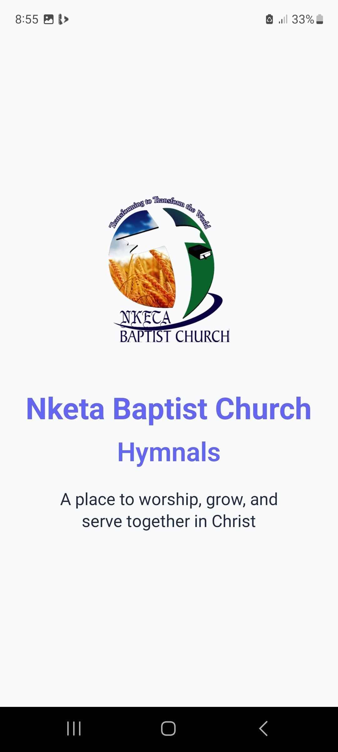 Nketa Baptist hymnals app splash screen